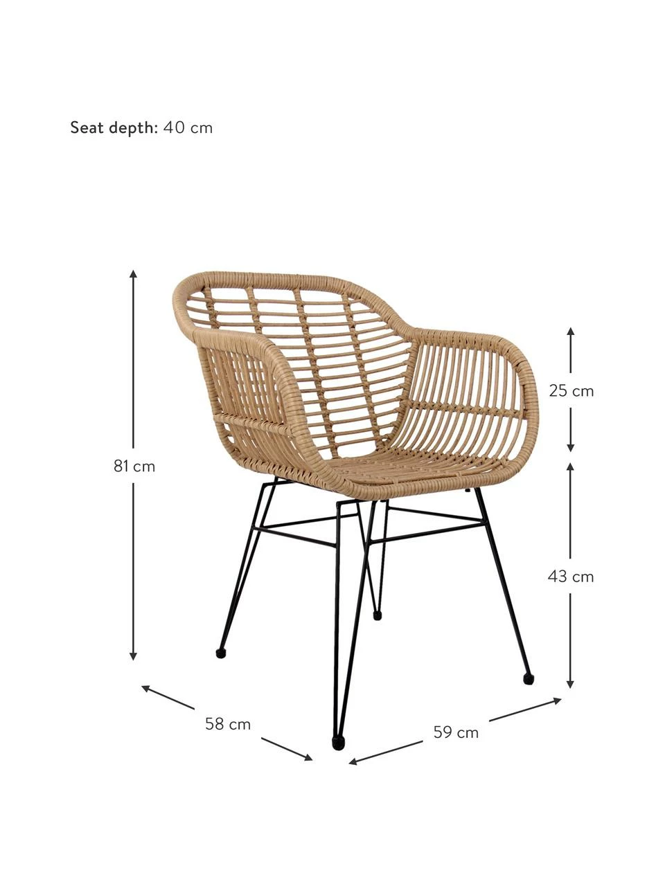Westwing Collection Chaise polyrotin Costa, 2 pièces, larg. 59 x prof. 58 cm 6 Westwing Collection Chaise polyrotin Costa, 2 pièces, larg. 59 x prof. 58 cm – Image 4
