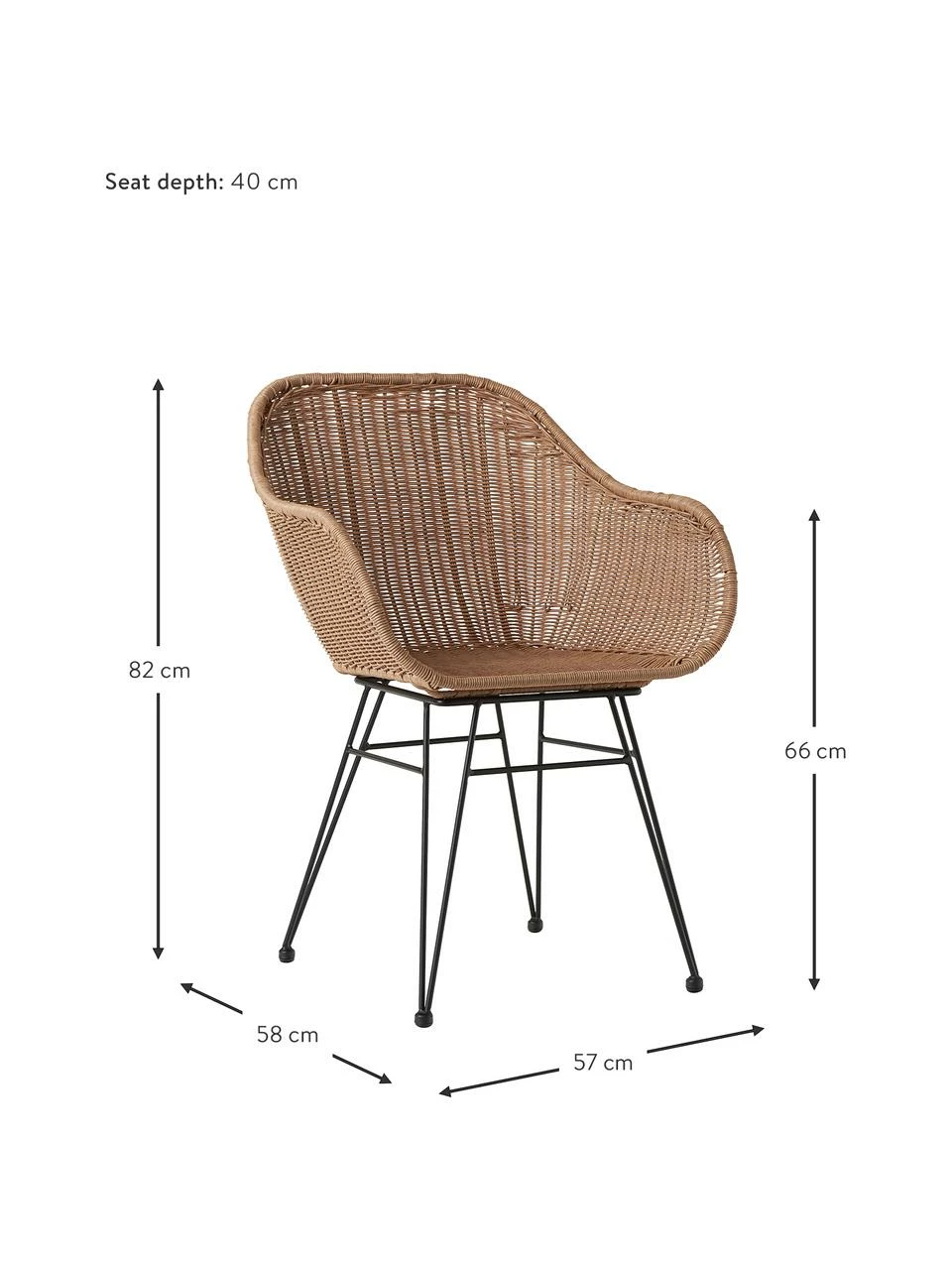 Westwing Collection Chaise polyrotin Costa, 2 pièces, larg. 57 x prof. 58 cm 7 Westwing Collection Chaise polyrotin Costa, 2 pièces, larg. 57 x prof. 58 cm – Image 5