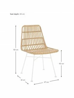 Westwing Collection Chaise polyrotin Costa, 2 pièces, larg. 47 x prof. 61 cm -Salle à manger Soldes Chaise polyrotin Costa 2 pieces 9