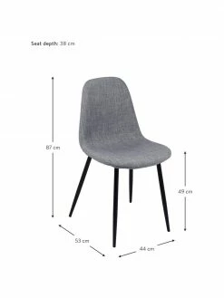 Westwing Collection Chaise rembourrée Karla, 2 pièces, larg. 44 x prof. 53 cm -Salle à manger Soldes Chaise rembourree Karla 2 pieces 8