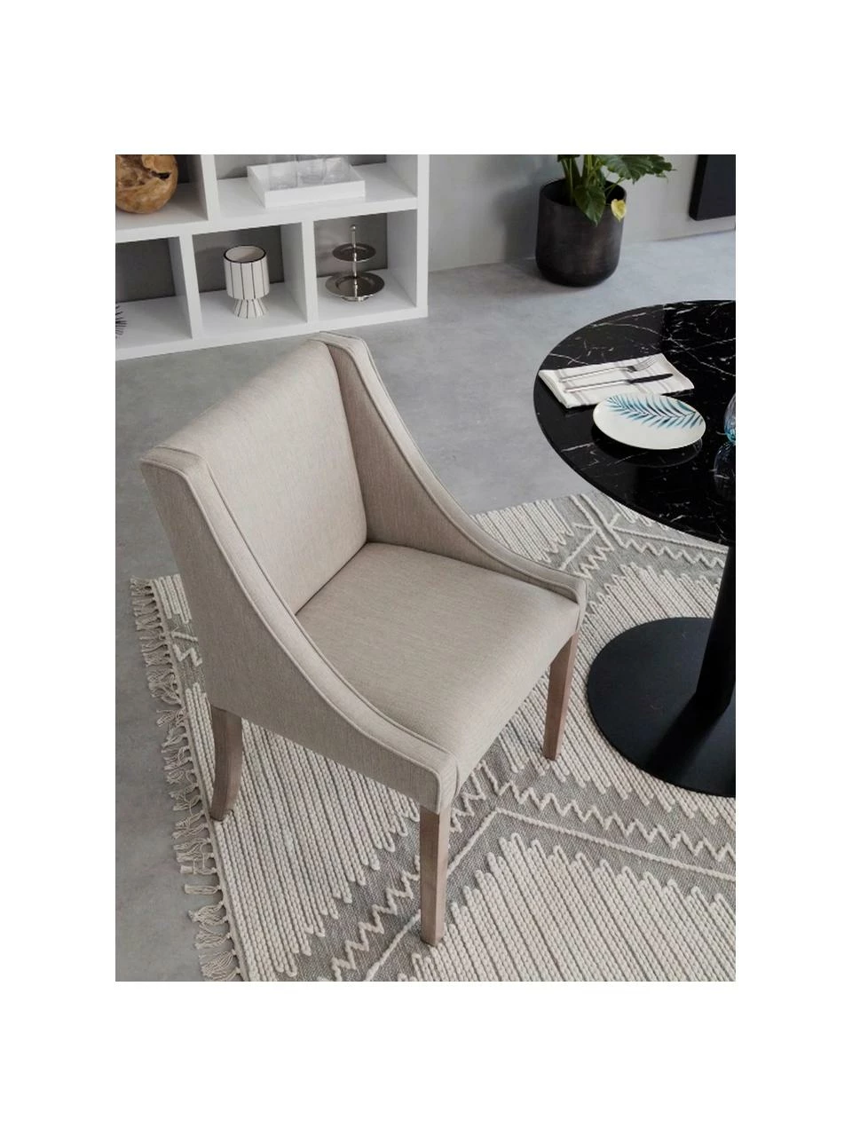 Westwing Collection Chaise rembourrée Savannah, larg. 60 x prof. 60 cm 4 Westwing Collection Chaise rembourrée Savannah, larg. 60 x prof. 60 cm – Image 2