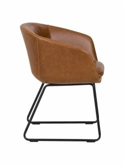 Westwing Collection Chaise rembourrée à accoudoirs en cuir synthétique Juri, larg. 55 x prof. 57 cm -Salle à manger Soldes Chaise rembourree a accoudoirs en cuir synthetique Juri 5