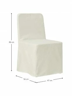 Westwing Collection Chaise rembourrée blanc crème avec housse Russell, larg. 47 x haut. 86 cmDisponibilité limitée -Salle à manger Soldes Chaise rembourree blanc creme avec housse Russell 3