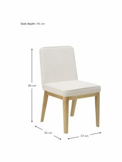 Westwing Collection Chaise rembourrée couleur crème Koga, larg. 47 x haut. 86 cm -Salle à manger Soldes Chaise rembourree couleur creme Koga 2