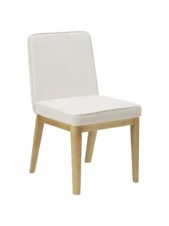 Westwing Collection Chaise rembourrée couleur crème Koga, larg. 47 x haut. 86 cm