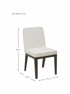 Westwing Collection Chaise rembourrée couleur crème Koga, larg. 47 x haut. 86 cm -Salle à manger Soldes Chaise rembourree couleur creme Koga 8