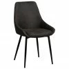 Rowico Chaise rembourrée cuir synthétique gris foncé Sierra, 2 pièces, larg. 49 x prof. 55 cm -Salle à manger Soldes Chaise rembourree cuir synthetique gris fonce Sierra 2 pieces
