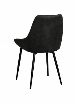 Rowico Chaise rembourrée cuir synthétique gris foncé Sierra, 2 pièces, larg. 49 x prof. 55 cm -Salle à manger Soldes Chaise rembourree cuir synthetique gris fonce Sierra 2 pieces 5