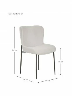 Westwing Collection Chaise rembourrée design Tess, larg. 49 x prof. 64 cm 11 Westwing Collection Chaise rembourrée design Tess, larg. 49 x prof. 64 cm -Salle à manger Soldes Chaise rembourree design Tess 3