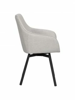 Rowico Chaise rembourrée grège avec pieds en métal Alison, larg. 58 x prof. 59 cm -Salle à manger Soldes Chaise rembourree grege avec pieds en metal Alison 4