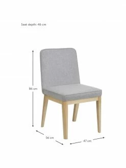 Westwing Collection Chaise rembourrée grise Koga, larg. 47 x haut. 86 cm -Salle à manger Soldes Chaise rembourree grise Koga 2