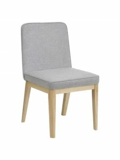 Westwing Collection Chaise rembourrée grise Koga, larg. 47 x haut. 86 cm