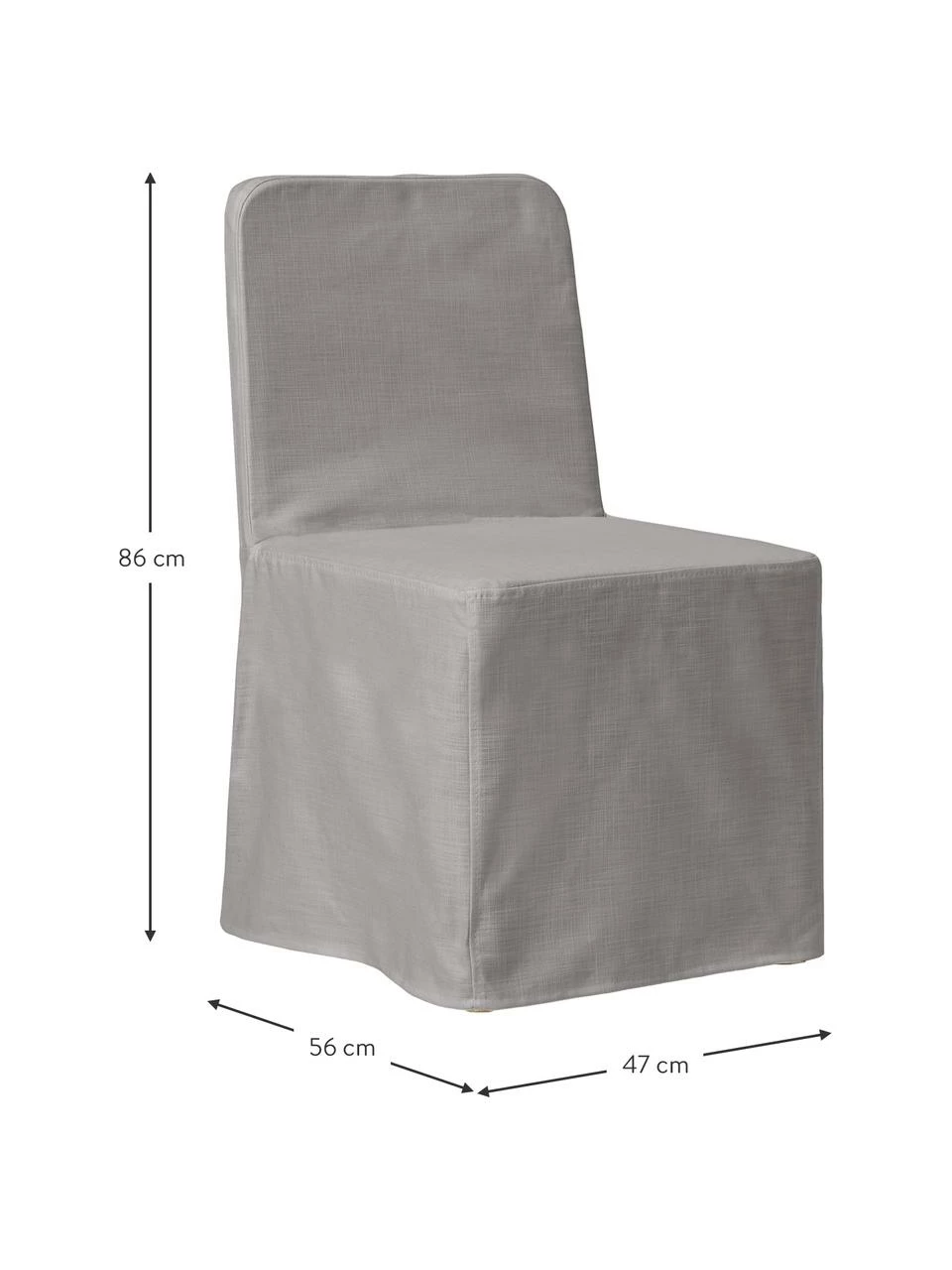 Westwing Collection Chaise rembourrée grise avec housse Russell, larg. 47 x haut. 86 cm 5 Westwing Collection Chaise rembourrée grise avec housse Russell, larg. 47 x haut. 86 cm – Image 3