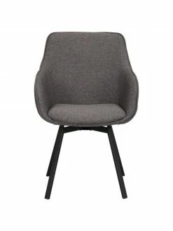 Rowico Chaise rembourrée grise avec pieds en métal Alison, larg. 58 x prof. 59 cmSeulement 1 produit disponible -Salle à manger Soldes Chaise rembourree grise avec pieds en metal Alison 3