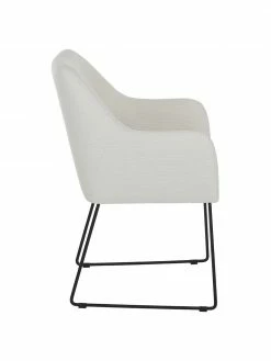 Westwing Collection Chaise rembourrée moderne blanc crème Isla, larg. 60 x prof. 62 cm 12 Westwing Collection Chaise rembourrée moderne blanc crème Isla, larg. 60 x prof. 62 cm -Salle à manger Soldes Chaise rembourree moderne blanc creme Isla 4