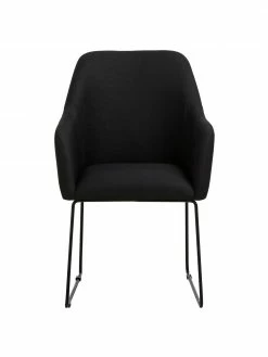 Westwing Collection Chaise rembourrée moderne noire Isla, larg. 60 x prof. 62 cm -Salle à manger Soldes Chaise rembourree moderne noire Isla 4