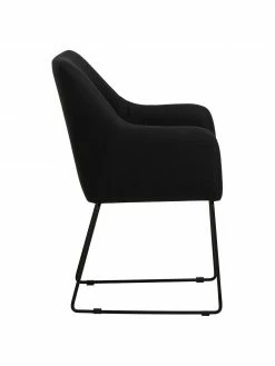 Westwing Collection Chaise rembourrée moderne noire Isla, larg. 60 x prof. 62 cm -Salle à manger Soldes Chaise rembourree moderne noire Isla 5
