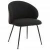 Westwing Collection Chaise rembourrée noire Luisa, 2 pièces, larg. 59 x prof. 58 cm -Salle à manger Soldes Chaise rembourree noire Luisa 2 pieces
