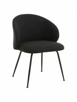 Westwing Collection Chaise rembourrée noire Luisa, 2 pièces, larg. 59 x prof. 58 cm