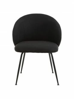 Westwing Collection Chaise rembourrée noire Luisa, 2 pièces, larg. 59 x prof. 58 cm -Salle à manger Soldes Chaise rembourree noire Luisa 2 pieces 3