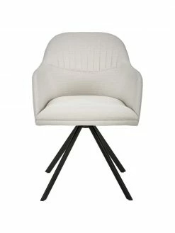 Westwing Collection Chaise rembourrée pivotante à accoudoirs Lola, larg. 58 x prof. 53 cm -Salle à manger Soldes Chaise rembourree pivotante a accoudoirs Lola 10