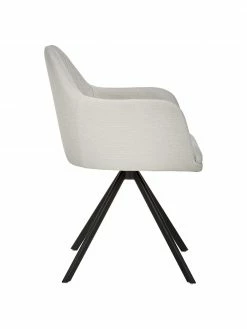 Westwing Collection Chaise rembourrée pivotante à accoudoirs Lola, larg. 58 x prof. 53 cm -Salle à manger Soldes Chaise rembourree pivotante a accoudoirs Lola 11