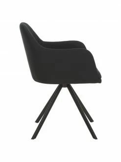 Westwing Collection Chaise rembourrée pivotante à accoudoirs Lola, larg. 58 x prof. 53 cm -Salle à manger Soldes Chaise rembourree pivotante a accoudoirs Lola 5