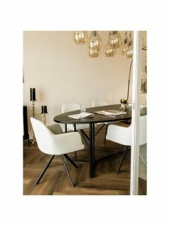 Westwing Collection Chaise rembourrée pivotante à accoudoirs Lola, larg. 58 x prof. 53 cm -Salle à manger Soldes Chaise rembourree pivotante a accoudoirs Lola 8