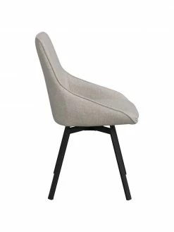 Rowico Chaise rembourrée pivotante grège pieds en métal Alison, larg. 51 x prof. 57 cm -Salle à manger Soldes Chaise rembourree pivotante grege pieds en metal Alison 3