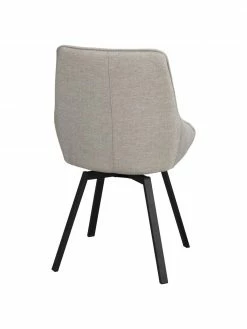Rowico Chaise rembourrée pivotante grège pieds en métal Alison, larg. 51 x prof. 57 cm -Salle à manger Soldes Chaise rembourree pivotante grege pieds en metal Alison 4