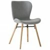 Chaise rembourrée scandinave gris Batilda, 2 pièces, larg. 47 x prof. 53 cm