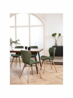 Chaise rembourrée scandinave vert Batilda, 2 pièces, larg. 47 x prof. 53 cm -Salle à manger Soldes Chaise rembourree scandinave vert Batilda 2 pieces 1