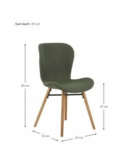 Chaise rembourrée scandinave vert Batilda, 2 pièces, larg. 47 x prof. 53 cm -Salle à manger Soldes Chaise rembourree scandinave vert Batilda 2 pieces 2