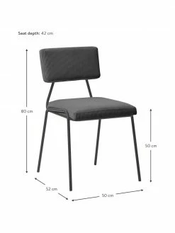 Westwing Collection Chaise rembourrée velours côtelé gris Mats, 2 pièces, larg. 50 x haut. 80 cm 10 Westwing Collection Chaise rembourrée velours côtelé gris Mats, 2 pièces, larg. 50 x haut. 80 cm -Salle à manger Soldes Chaise rembourree velours cotele gris Mats 2 pieces 2