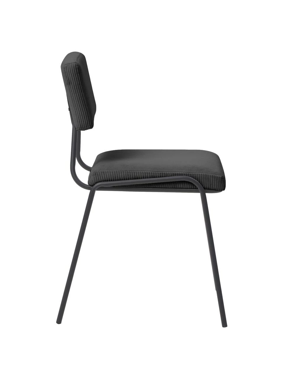 Westwing Collection Chaise rembourrée velours côtelé gris Mats, 2 pièces, larg. 50 x haut. 80 cm 7 Westwing Collection Chaise rembourrée velours côtelé gris Mats, 2 pièces, larg. 50 x haut. 80 cm – Image 5