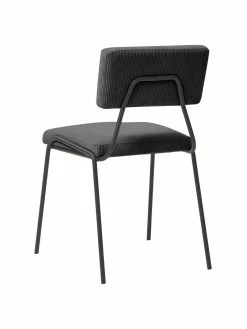 Westwing Collection Chaise rembourrée velours côtelé gris Mats, 2 pièces, larg. 50 x haut. 80 cm 13 Westwing Collection Chaise rembourrée velours côtelé gris Mats, 2 pièces, larg. 50 x haut. 80 cm -Salle à manger Soldes Chaise rembourree velours cotele gris Mats 2 pieces 5