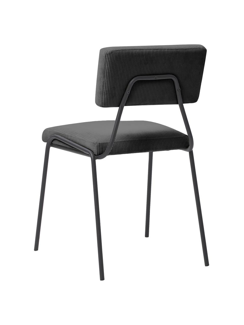 Westwing Collection Chaise rembourrée velours côtelé gris Mats, 2 pièces, larg. 50 x haut. 80 cm 8 Westwing Collection Chaise rembourrée velours côtelé gris Mats, 2 pièces, larg. 50 x haut. 80 cm – Image 6