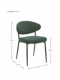 Westwing Collection Chaise rembourrée verte Adele, 2 pièces, larg. 54 x prof. 57 cm -Salle à manger Soldes Chaise rembourree verte Adele 2 pieces 2