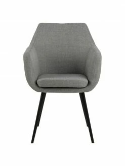 Chaise scandinave grise pieds en bois Nora, larg. 58 x prof. 58 cm -Salle à manger Soldes Chaise scandinave grise pieds en bois Nora 3