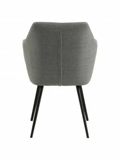 Chaise scandinave grise pieds en bois Nora, larg. 58 x prof. 58 cm -Salle à manger Soldes Chaise scandinave grise pieds en bois Nora 4