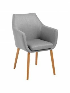 Chaise scandinave pieds en bois Nora, larg. 58 x prof. 58 cm