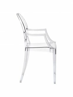 Kartell Chaise transparente en plastique Louis Ghost, larg. 54 x prof. 55 cm -Salle à manger Soldes Chaise transparente en plastique Louis Ghost 4
