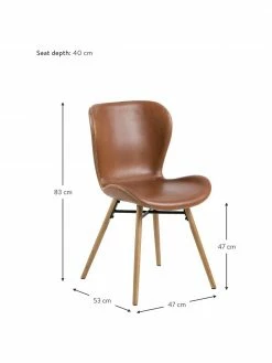 Chaises en cuir synthétique rembourrées Batilda, 2 pièces, larg. 47 x prof. 53 cm -Salle à manger Soldes Chaises en cuir synthetique rembourrees Batilda 2 pieces 2