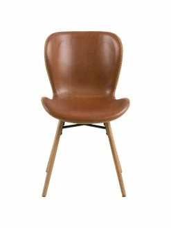 Chaises en cuir synthétique rembourrées Batilda, 2 pièces, larg. 47 x prof. 53 cm -Salle à manger Soldes Chaises en cuir synthetique rembourrees Batilda 2 pieces 3