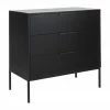 Commode noire à tiroirs Adam, larg. 94 x haut. 93 cm -Salle à manger Soldes Commode noire a tiroirs Adam
