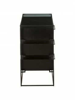 Westwing Collection Commode noire plateau en verre Lyle, larg. 100 x haut. 82 cm 12 Westwing Collection Commode noire plateau en verre Lyle, larg. 100 x haut. 82 cm -Salle à manger Soldes Commode noire plateau en verre Lyle 10