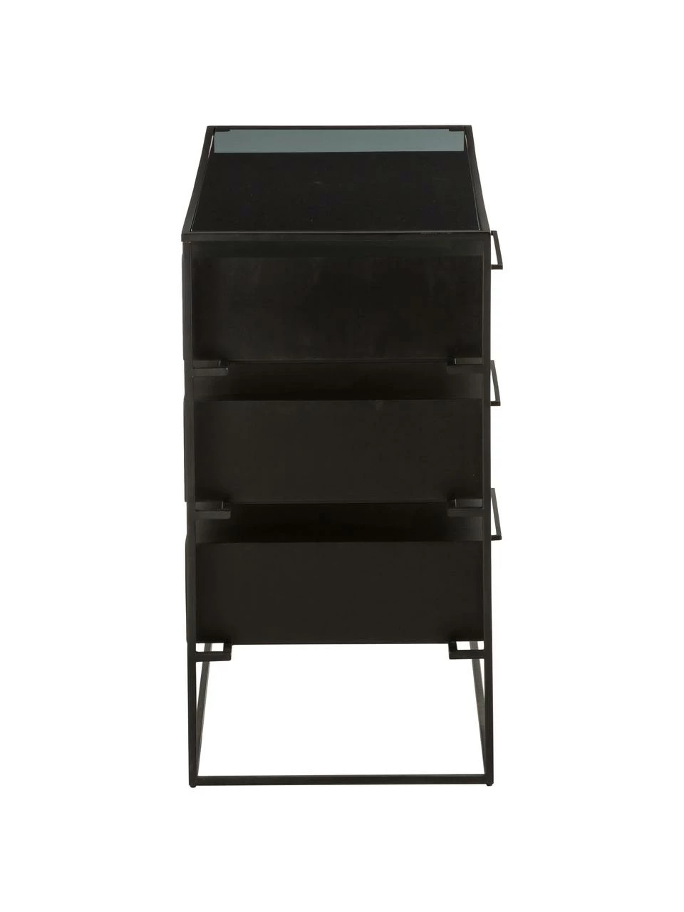 Westwing Collection Commode noire plateau en verre Lyle, larg. 100 x haut. 82 cm 7 Westwing Collection Commode noire plateau en verre Lyle, larg. 100 x haut. 82 cm – Image 5