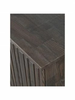 Enfilade 4 portes façade en bois de frêne nervuré Avourio, larg. 200 x haut. 85 cm -Salle à manger Soldes Enfilade 4 portes facade en bois de frene nervure Avourio 5