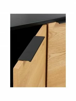 Enfilade avec portes plaquées chêne Stellar, larg. 165 x haut. 80 cm -Salle à manger Soldes Enfilade avec portes plaquees chene Stellar 4