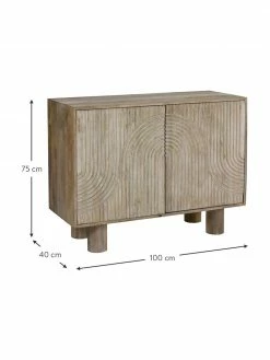 Enfilade bois de manguier massif Tess, larg. 100 x haut. 75 cm -Salle à manger Soldes Enfilade bois de manguier massif Tess 2